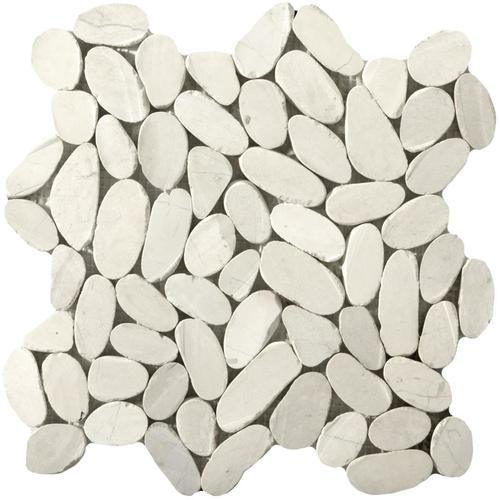 Emser Flat Venetian Pebble 11-Pack Ivory Natural Stone Border Tile (12-in x 12-in) - Super Arbor