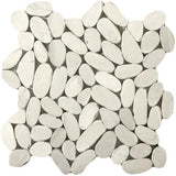 Emser Flat Venetian Pebble 11-Pack Ivory Natural Stone Border Tile (12-in x 12-in) - Super Arbor