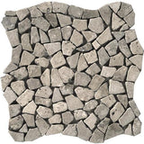 Emser Travertine Pebble 10-Pack Silver Natural Stone Travertine Border Tile (12-in x 12-in) - Super Arbor