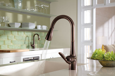 Moen Arbor Single-Handle Pull-Down Sprayer Kitchen Faucet with Power Boost, Oil Rubbed Bronze