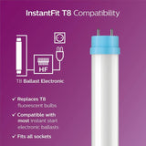 Philips 32-Watt Equivalent 4 ft. Linear T8 Instant Fit LED Tube Light Bulb Daylight (5000K) (10-Pack)