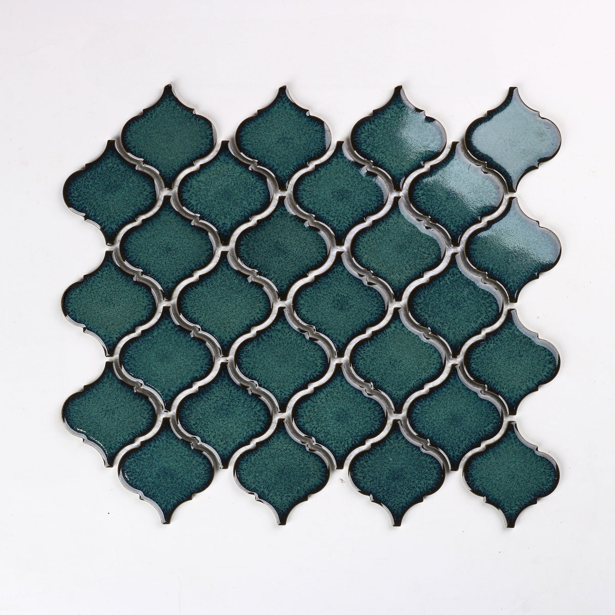 WS Tiles Porcelain Perfection Lagoon Green 10-in x 12-in Glossy Porcelain Arabesque Mosaic Wall Tile product image