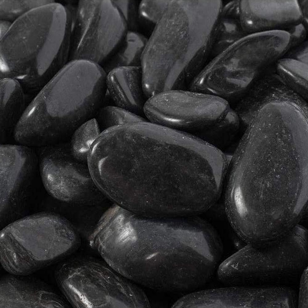 Rain Forest 1 in. to 2 in., 20 lb. Medium Black Super Polished Pebbles