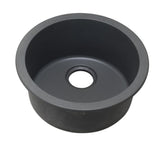 Quartz Classic Drop-In Undermount Composite 18 in. Single Bowl Bar Sink in Black