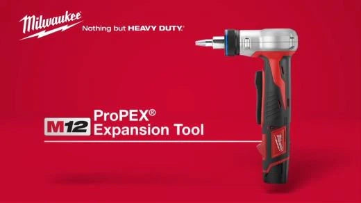 Milwaukee M12 12-Volt Lithium-Ion ProPEX Expansion Tool Kit, 2432-22, with (2) 1.5Ah Batteries, (3) Heads & Hard Case