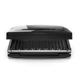 8 Serving Removable Plate Electric Indoor Grill and Panini Press, Black