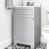 Style Selections Ellenbee 18-in Gray Single Sink Bathroom Vanity with White Cultured Marble Top