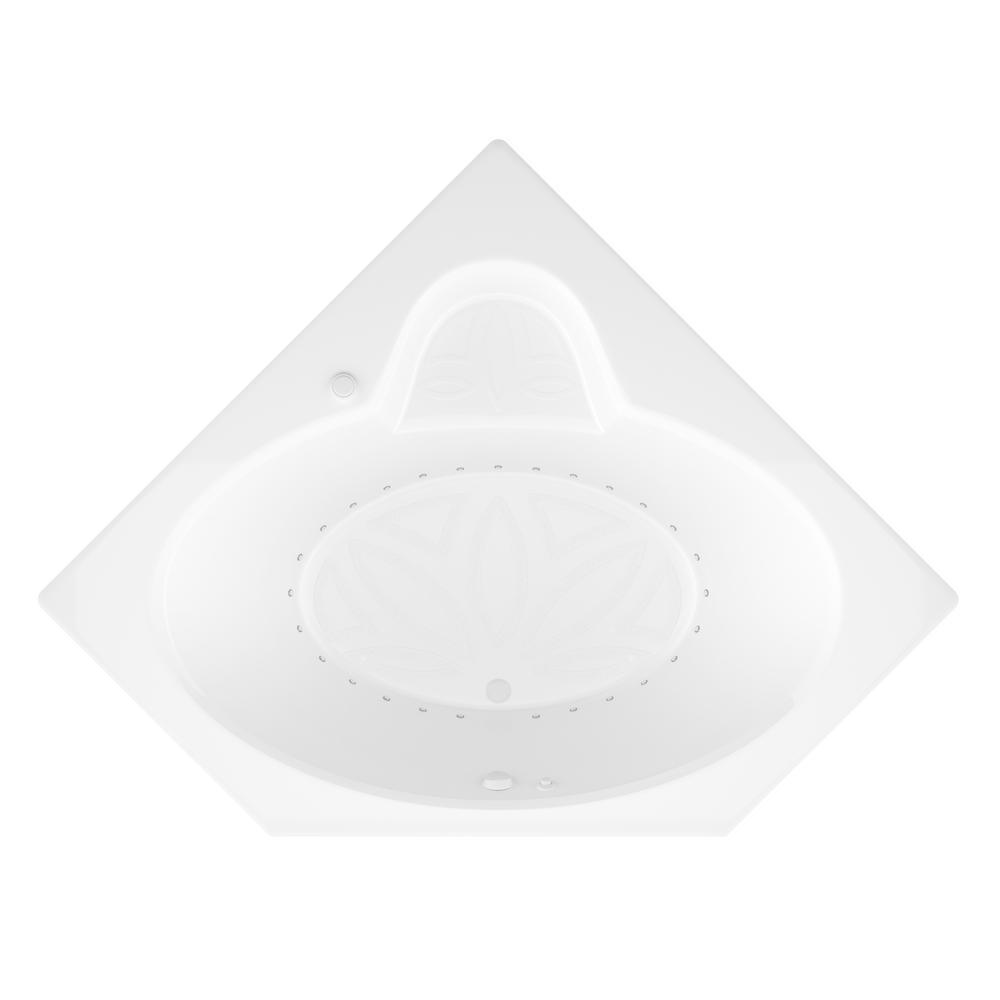 Malachite 5 ft. Acrylic Corner Drop-in Air Bathtub in White - Super Arbor