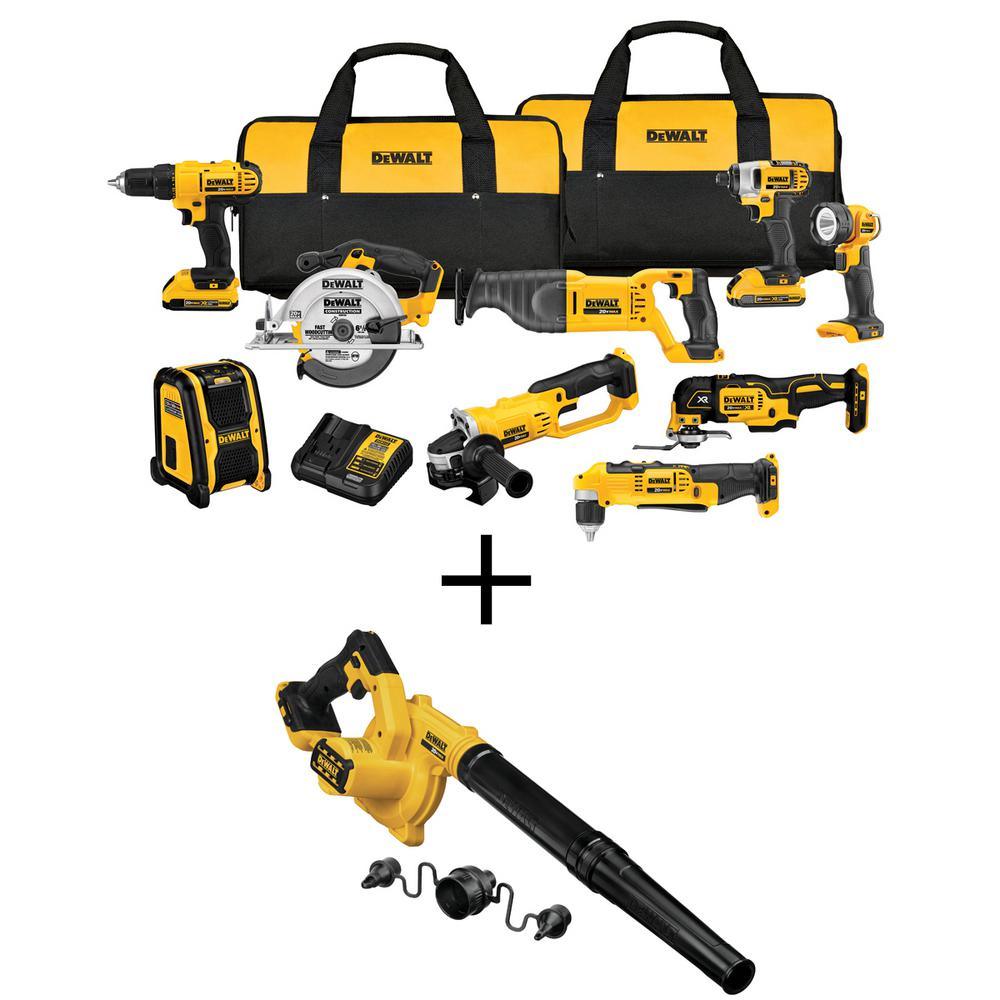 20-Volt Max Lithium-Ion Cordless Combo Kit (10-Tool) w/ (2) Batteries 2.0Ah, Charger & Tool Bag - Super Arbor