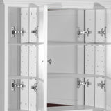 Shaker 48 in. W x 27 in. H x 6-1/2 in. D Framed Tri-View Surface-Mount Bathroom Medicine Cabinet in Satin White - Super Arbor
