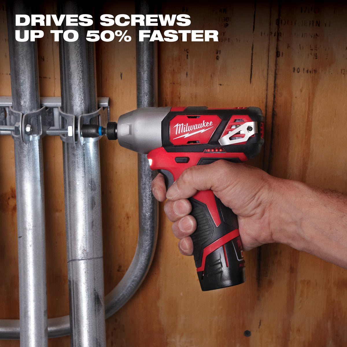 Milwaukee M12 12V Li-Ion Cordless 4-Tool Combo Kit with (2) 1.5Ah Batteries, Charger + PACKOUT Hole Saw Set (10‑Pc)