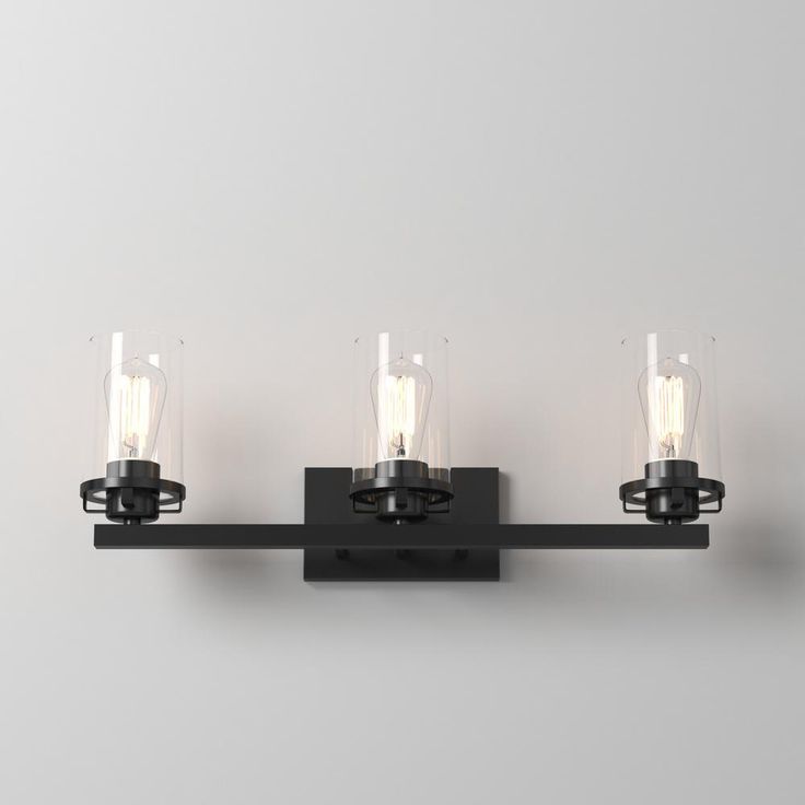 Jedrek 3-Light Black Bath Bar Vanity Light