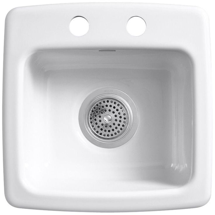Gimlet Drop-In Acrylic 15 in. 2-Hole Single Bowl Bar Sink in White