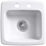 Gimlet Drop-In Acrylic 15 in. 2-Hole Single Bowl Bar Sink in White