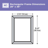 28 in. W x 36 in. H (M1) Framed Rectangular Deluxe Glass Bathroom Vanity Mirror in Matte White