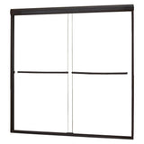 Cove 60 in. x 60 in. Semi-Framed Sliding Bathtub Door in Brushed Nickel with 1/4 in. Clear Glass - Super Arbor