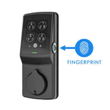 Secure Plus Satin Nickel Single-Cylinder Alarmed Deadbolt Lock with Smart Keypad, Bluetooth and 3D Fingerprint - Super Arbor