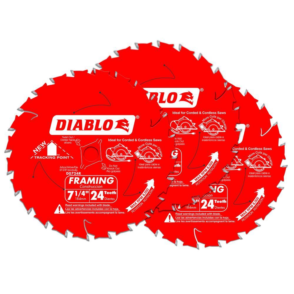 7-1/4 in. 24-Tooth Carbide Framing Circular Saw Blade Value Pack (2-Pack) - Super Arbor