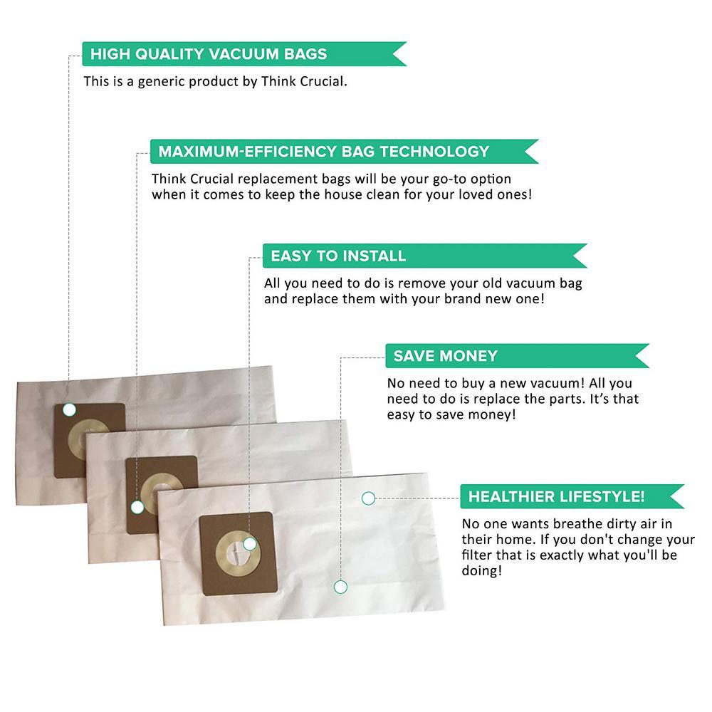 Paper Vacuum Bags, Fit Bissell Style 1, 4, 7, Part 30861 (12-Pack) - Super Arbor