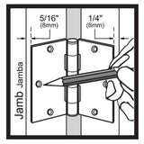 3-1/2 in. and 5/8 in. Radius Matte Black Smooth Action Hinge (3-Pack)