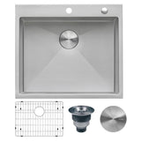 Drop-In Tight Radius Topmount Stainless Steel 25 in. 16-Gauge Single Bowl Kitchen Sink