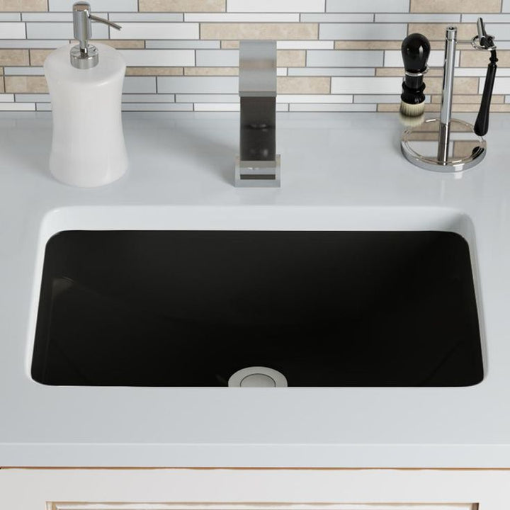 MR Direct Undermount Porcelain Bathroom Sink in Black