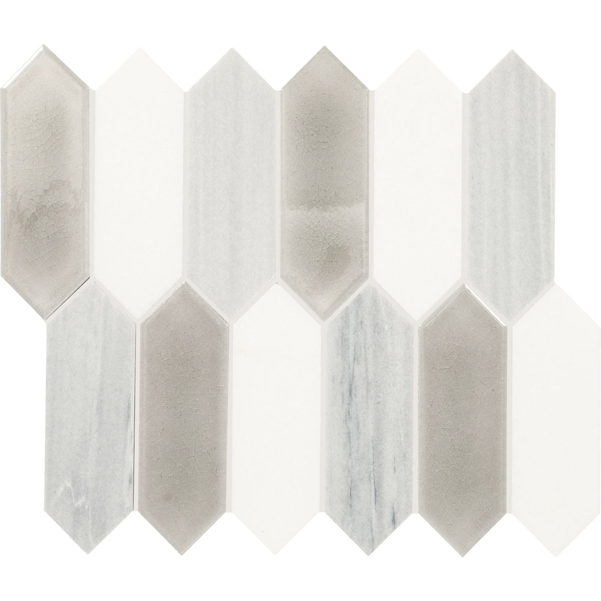 Daltile Fonte Nautical Grey Blend 10-in x 12-in Honed Natural stone Marble/limestone Marble look Picket Mosaic Floor and Wall Tile product image