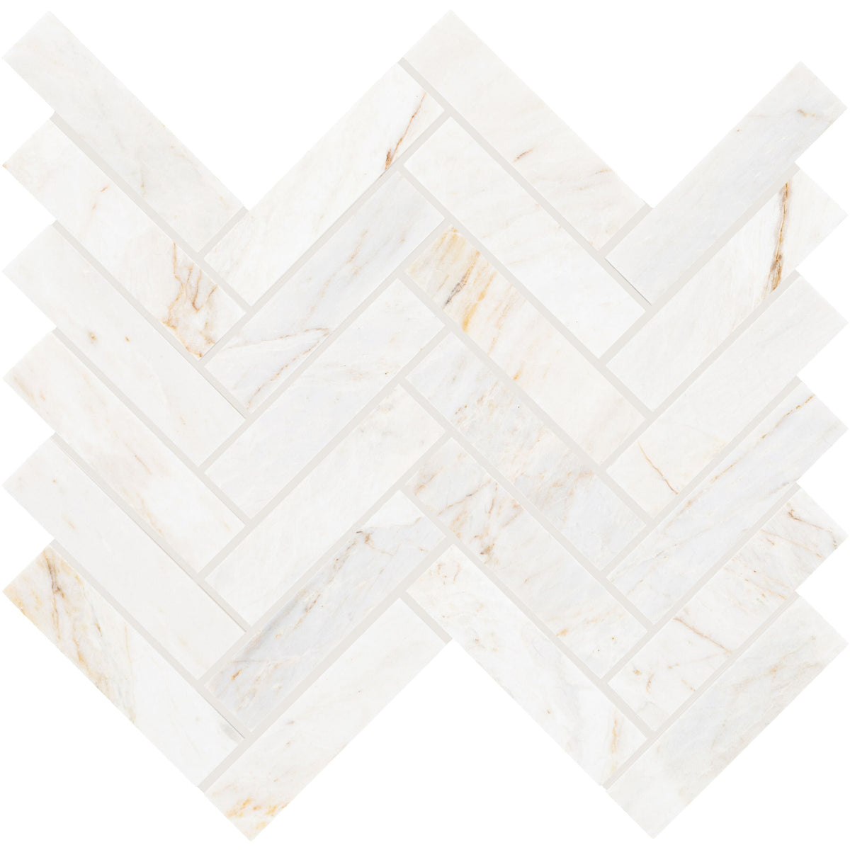 Daltile Fonte Pier White 7-in x 13-in Honed Natural stone Marble Marble look Herringbone Mosaic Floor and Wall Tile product image