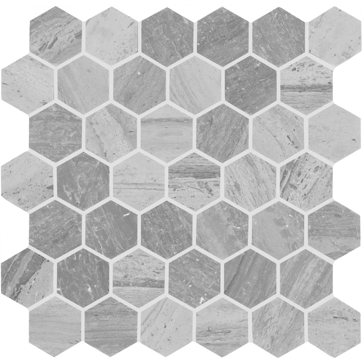 Daltile Fonte Heather Harbor 13-in x 13-in Honed Natural stone Marble/limestone Marble look Hexagon Mosaic Floor and Wall Tile product image