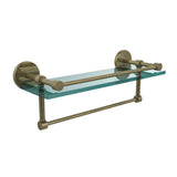 16 in. L  x 5 in. H  x 5 in. W Clear Glass Bathroom Shelf with Towel Bar in Oil Rubbed Bronze - Super Arbor