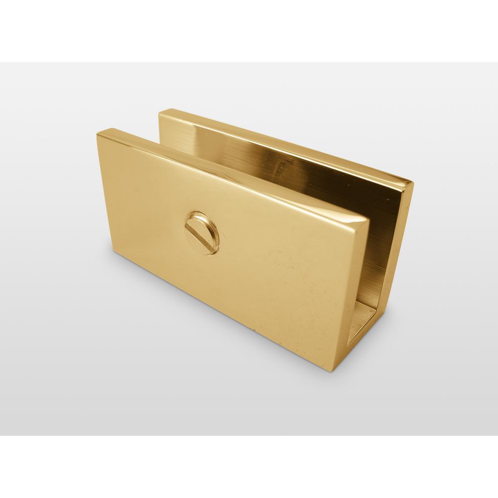 34 in. x 58 in. Frameless Glass Hinged Bathtub Door in Polished Brass - Super Arbor
