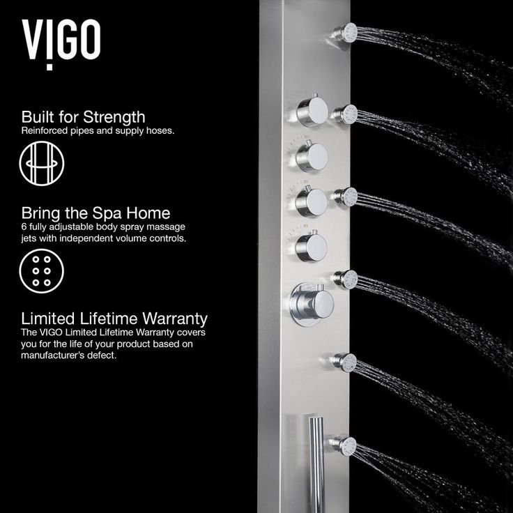 Brielle 70.5 in. 6-Jet High Pressure Shower Panel System with Rainhead Fixed Handheld Dual Shower in Stainless Steel
