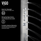 Brielle 70.5 in. 6-Jet High Pressure Shower Panel System with Rainhead Fixed Handheld Dual Shower in Stainless Steel