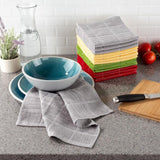 100% Cotton Woven Checked Pattern 16 Piece Set of Kitchen Dish Towels