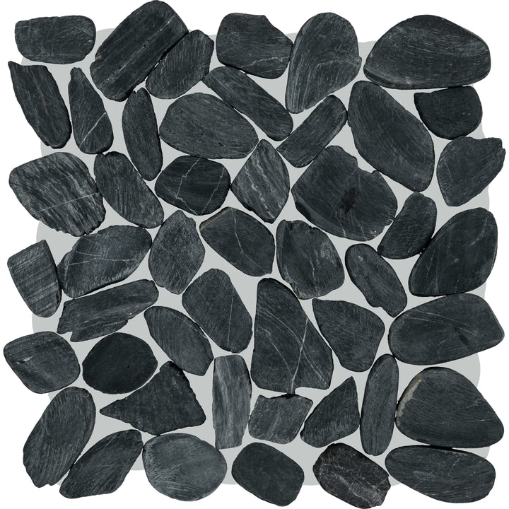 Daltile Decorative Accents Black River 13-in x 13-in Multi-finish Natural stone Marble/limestone Pebble Mosaic Floor and Wall Tile product image
