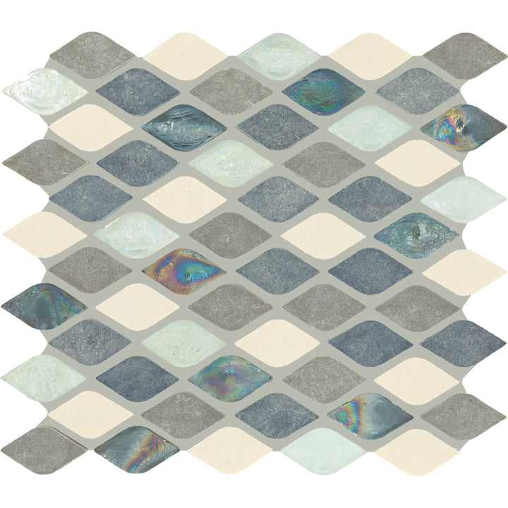 Daltile Decorative Accents Gris Et Blanc 12-in x 14-in Multi-finish Natural stone Marble/limestone Multi-shaped Mosaic Wall Tile product image