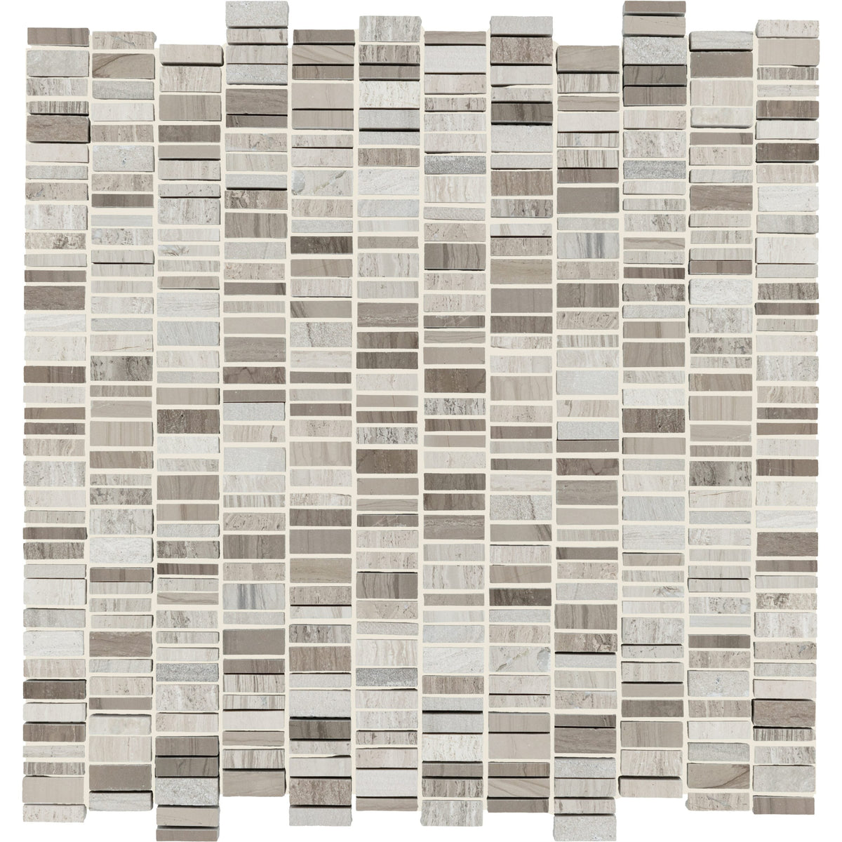 Daltile Decorative Accents Chennile White/ Silver Screen 12-in x 12-in Multi-finish Natural stone Marble/limestone Marble look Mosaic Floor and Wall Tile product image