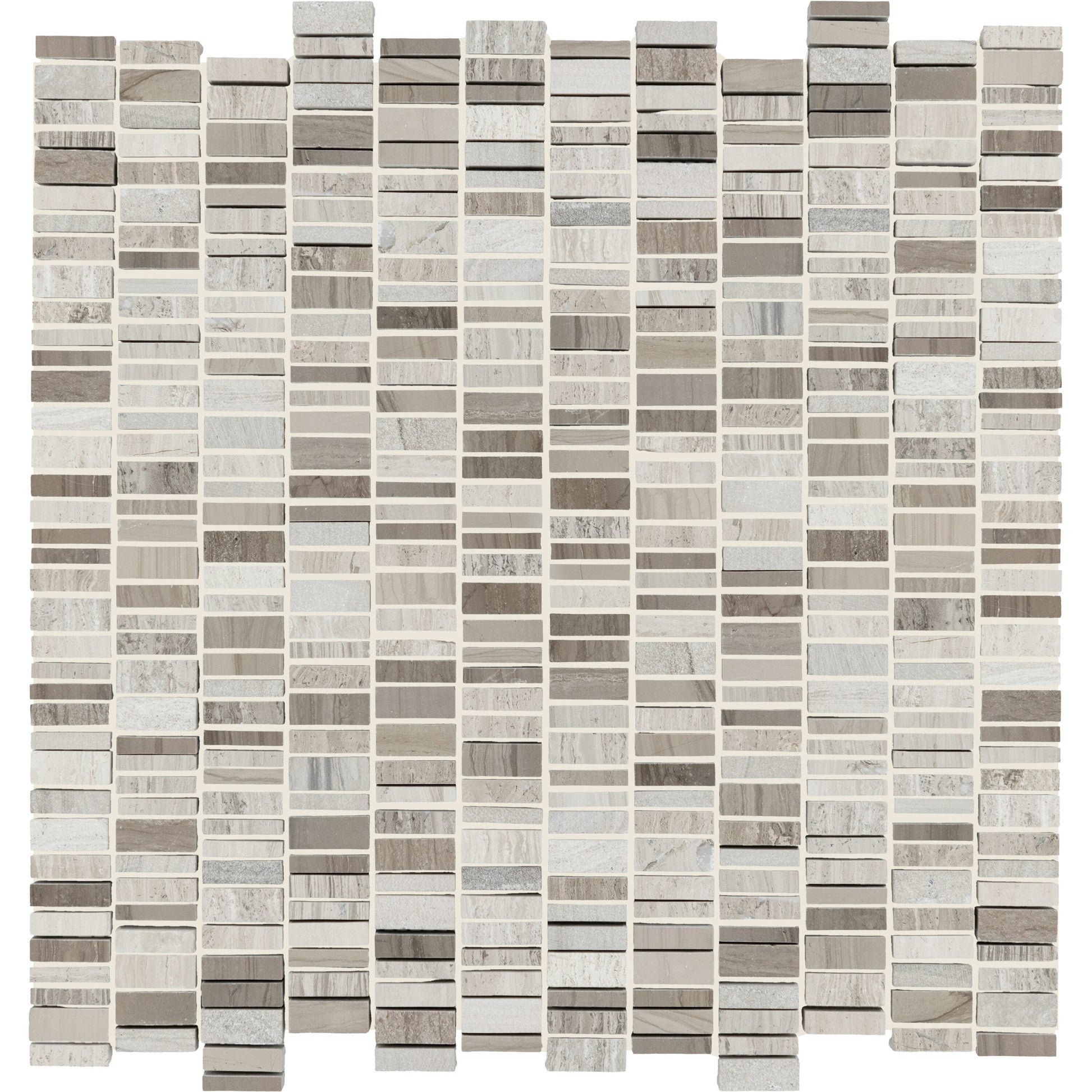 Daltile Decorative Accents Chennile White/ Silver Screen 12-in x 12-in Multi-finish Natural stone Marble/limestone Marble look Mosaic Floor and Wall Tile product image