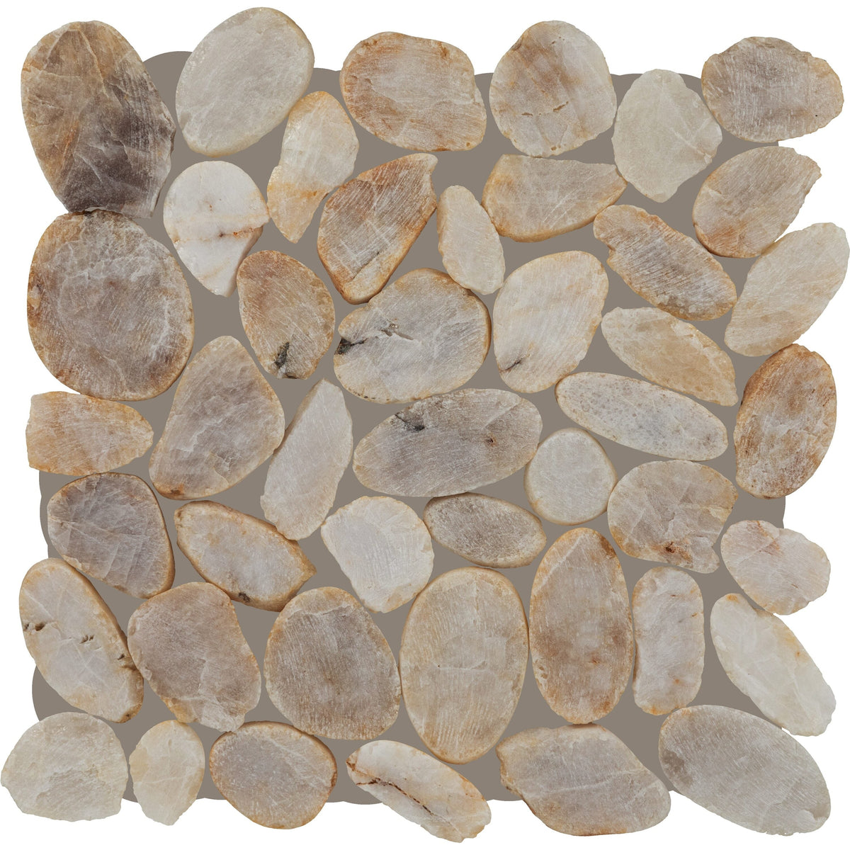 Daltile Decorative Accents Creamy Sand 13-in x 13-in Multi-finish Natural stone Marble/limestone Pebble Mosaic Floor and Wall Tile product image