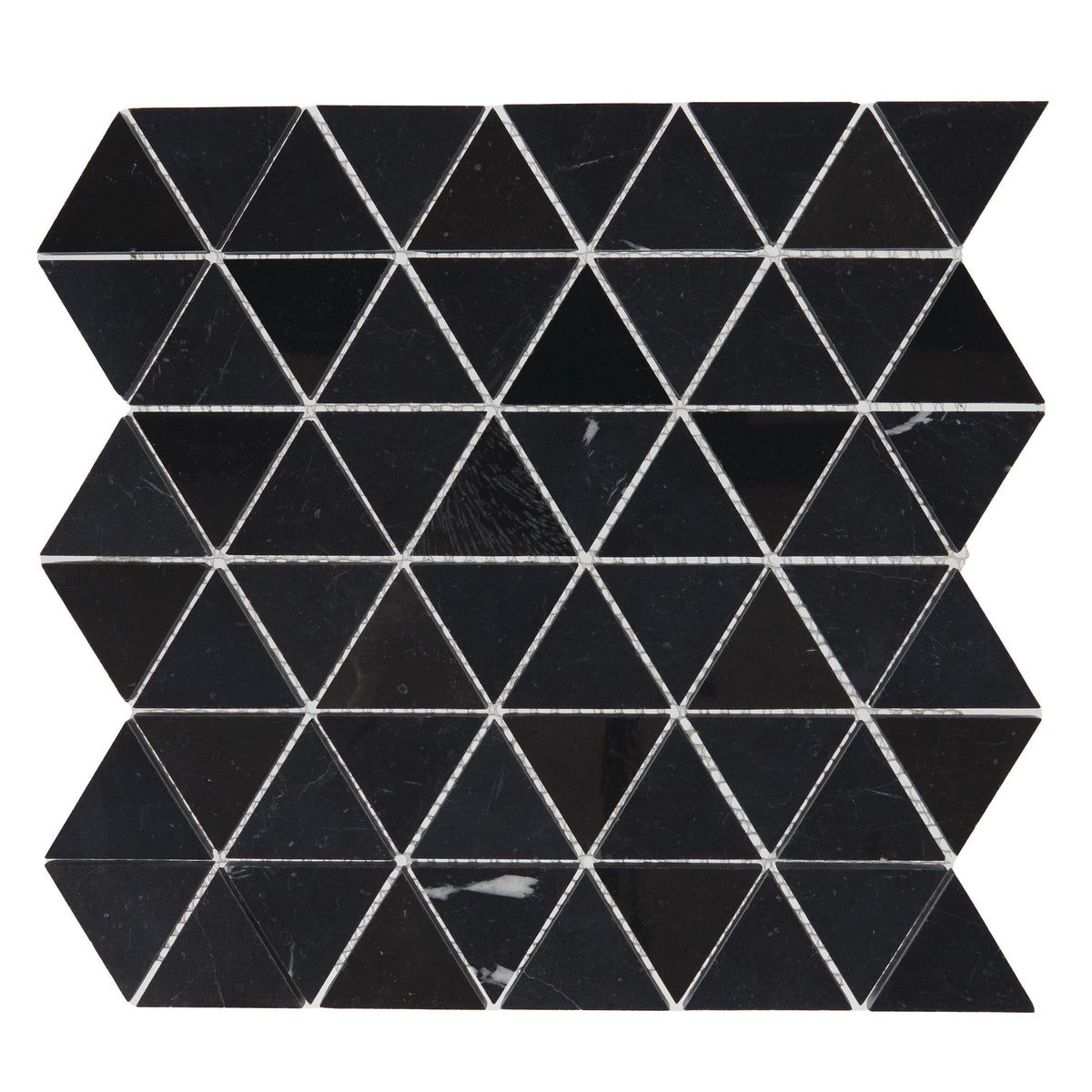 Daltile Pietra Divina Nero Marquina 12-in x 12-in Multi-finish Natural stone Marble Marble look Diamond Mosaic Floor and Wall Tile product image