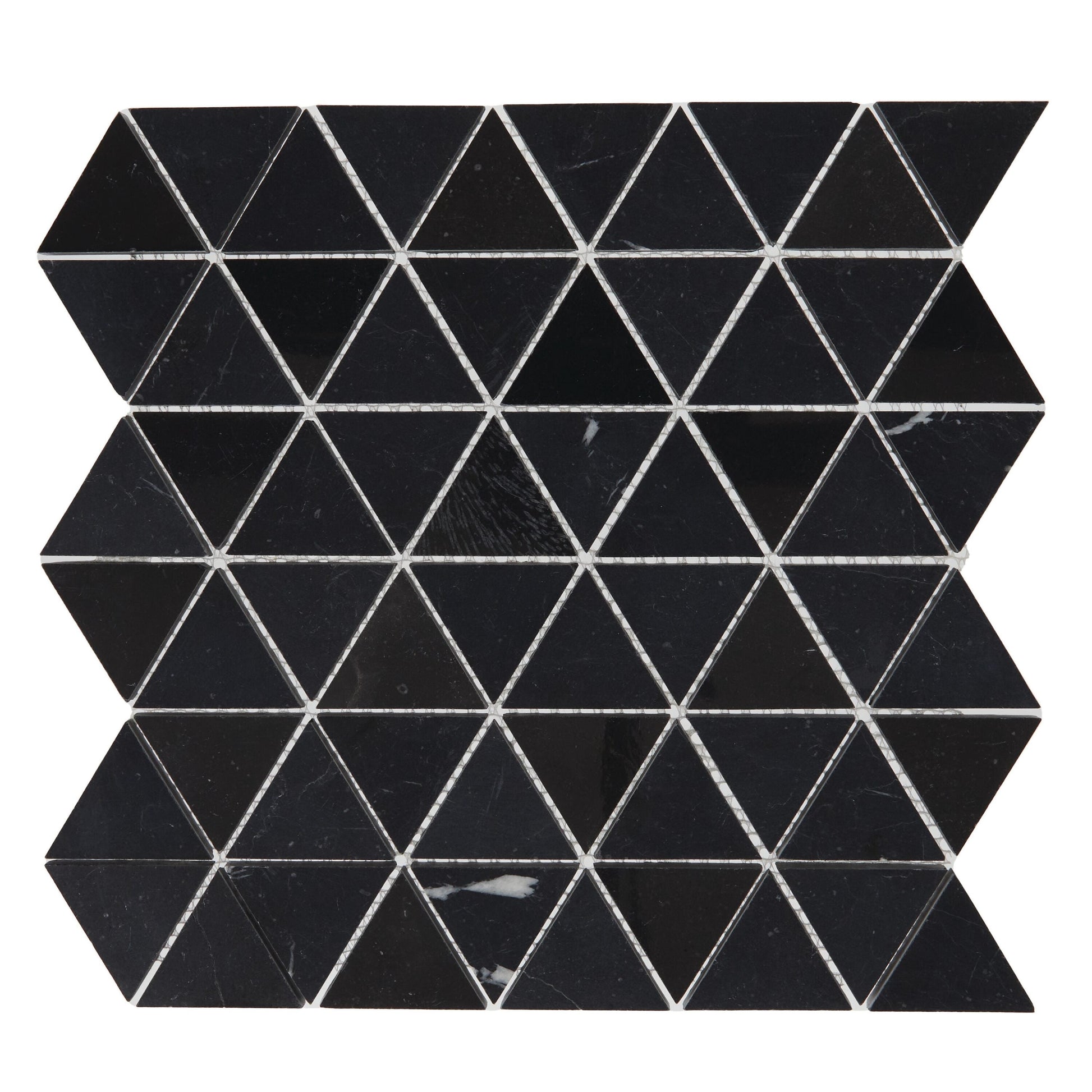 Daltile Pietra Divina Nero Marquina 12-in x 12-in Multi-finish Natural stone Marble Marble look Diamond Mosaic Floor and Wall Tile product image