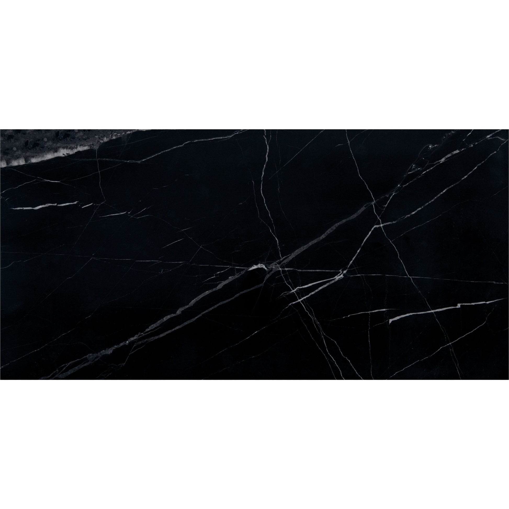 Daltile Pietra Divina Nero Marquina 12-in x 24-in Polished Natural stone Marble Marble look Floor and Wall Tile product image