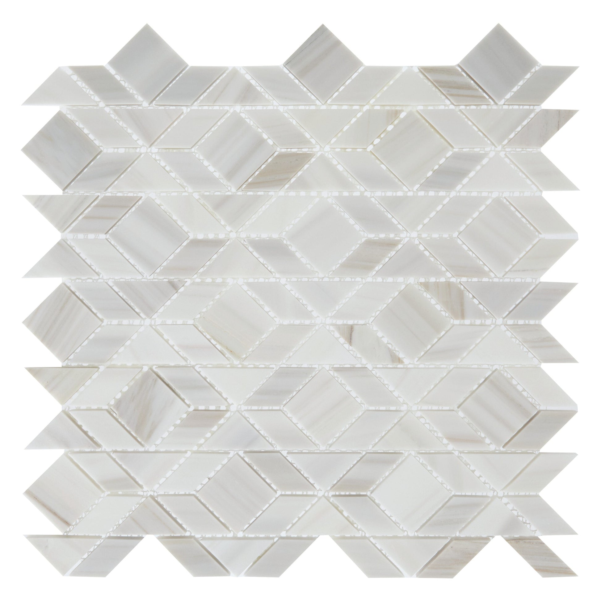 Daltile Pietra Divina Calacatta Dolomiti 13-in x 13-in Honed Natural stone Marble Marble look Multi-shaped Mosaic Floor and Wall Tile product image