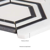 MSI Georama Nero 13 in. x 11 in. x 10mm Polished Marble Mesh-Mounted Mosaic Tile (9.9 sq. ft. / case)