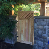 3.5 ft. H W x 6 ft. H H Western Red Cedar Flat Top Supreme Lattice Fence Gate - Super Arbor