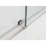 Coraline XL 56 - 60 in. x 70 in. Frameless Sliding Tub Door with StarCast Clear Glass in Stainless Steel, Left Opening - Super Arbor
