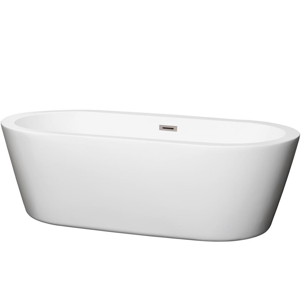 Mermaid 60 in. Acrylic Flatbottom Bathtub in Black with Matte Black Trim - Super Arbor