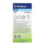 Westinghouse 40W Equivalent Soft White Omni A19 Dimmable LED Light Bulb