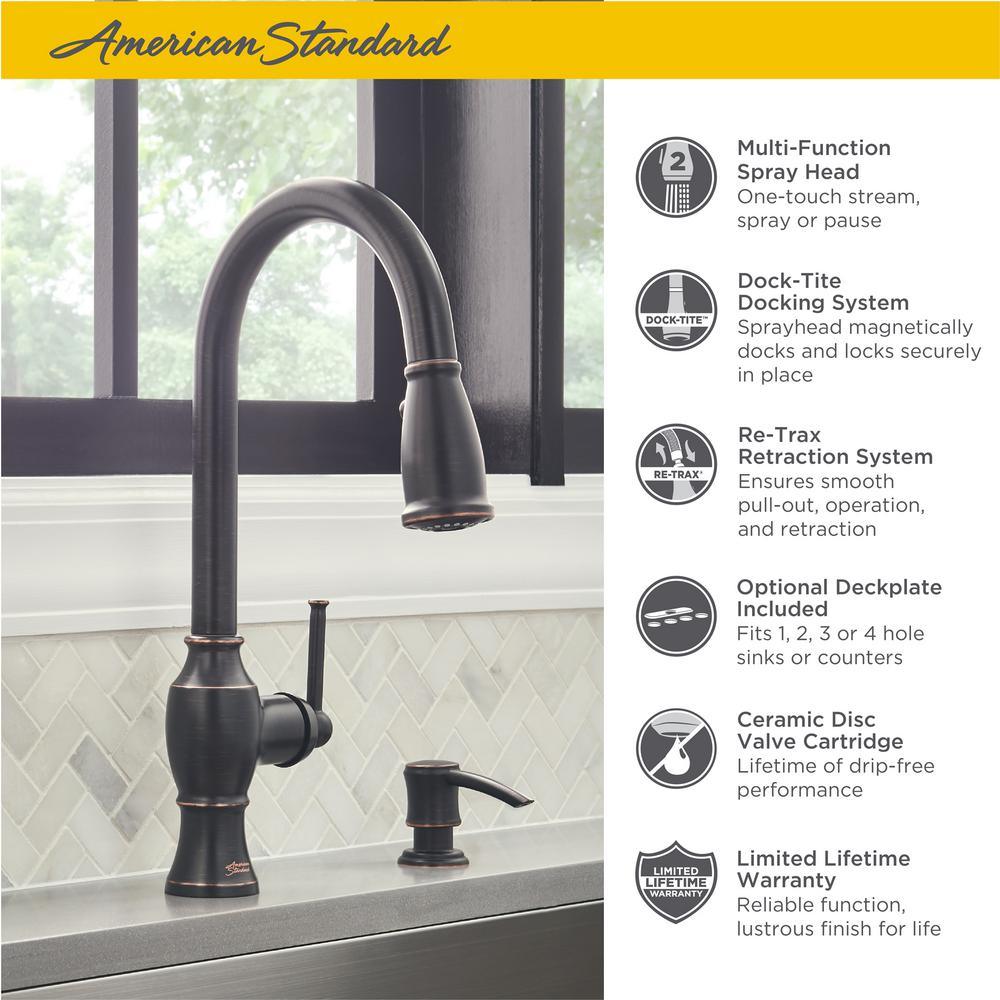 Marchand Single Handle Pull-Down Sprayer Kitchen Faucet in Legacy Bronze - Super Arbor