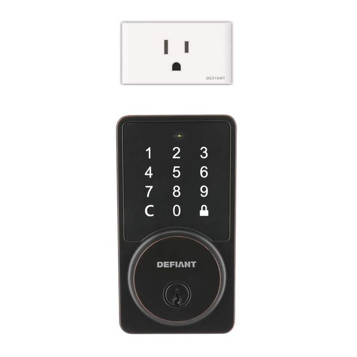 Defiant Square Aged Bronze Smart Wi-Fi Deadbolt Powered by Hubspace